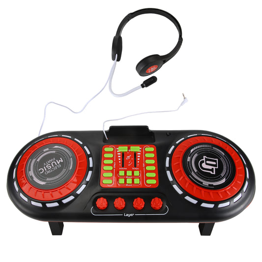 AOQIMITENJOY Musical Instrument Electronic DJ Machine Toys Disc Player LED Lighting Children's Toys Birthday Gifts for Boys and Girls 3 Year Old+ HK-9128