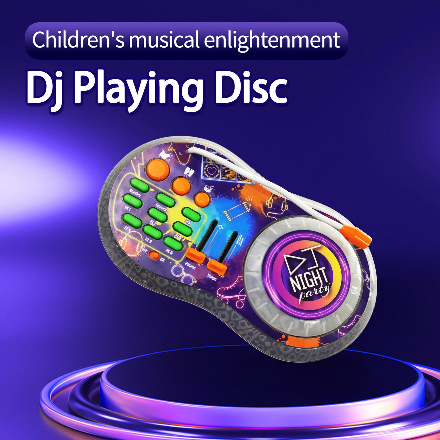 AOQIMITENJOY Musical Instrument Electronic DJ Machine Toys Disc Player LED Lighting Children's Toys Birthday Gifts for Boys and Girls 3 Year Old+ HK-9138