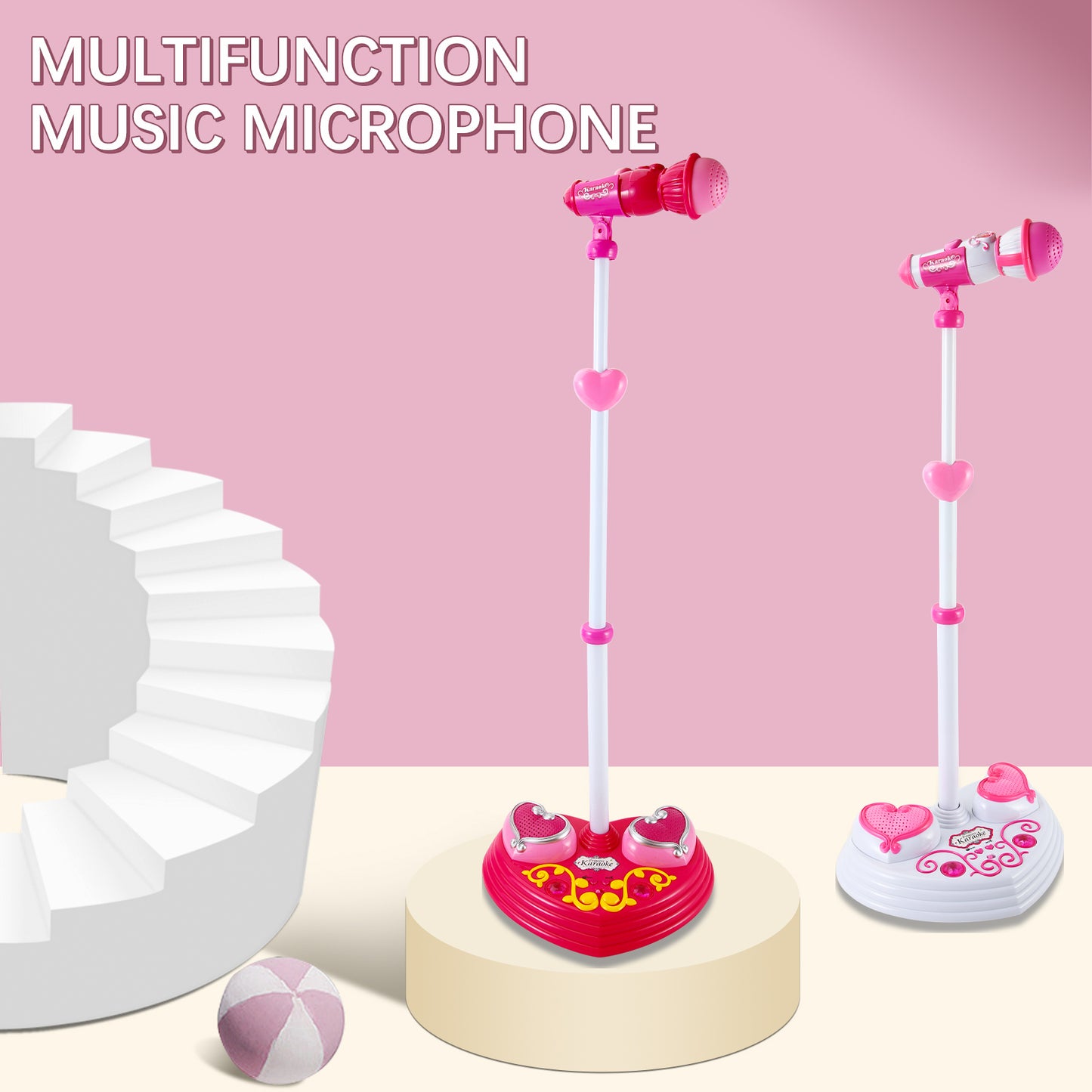 AOQIMITENJOY Musical Instrument Electronic Vertical Microphone Toys LED Lighting Children's Toys Birthday Gifts for Boys and Girls 3 Year Old+ HK-1389A