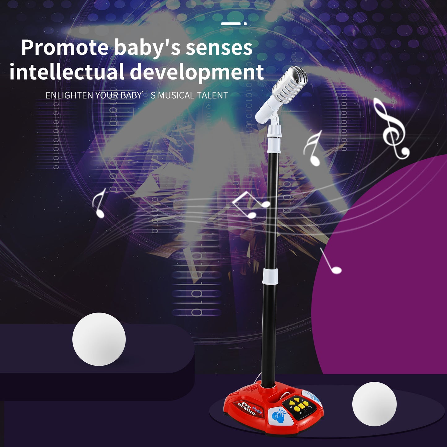 AOQIMITENJOY Musical Instrument Electronic Vertical Microphone Toys LED Lighting Children's Toys Birthday Gifts for Boys and Girls 3 Year Old+ HK-8118