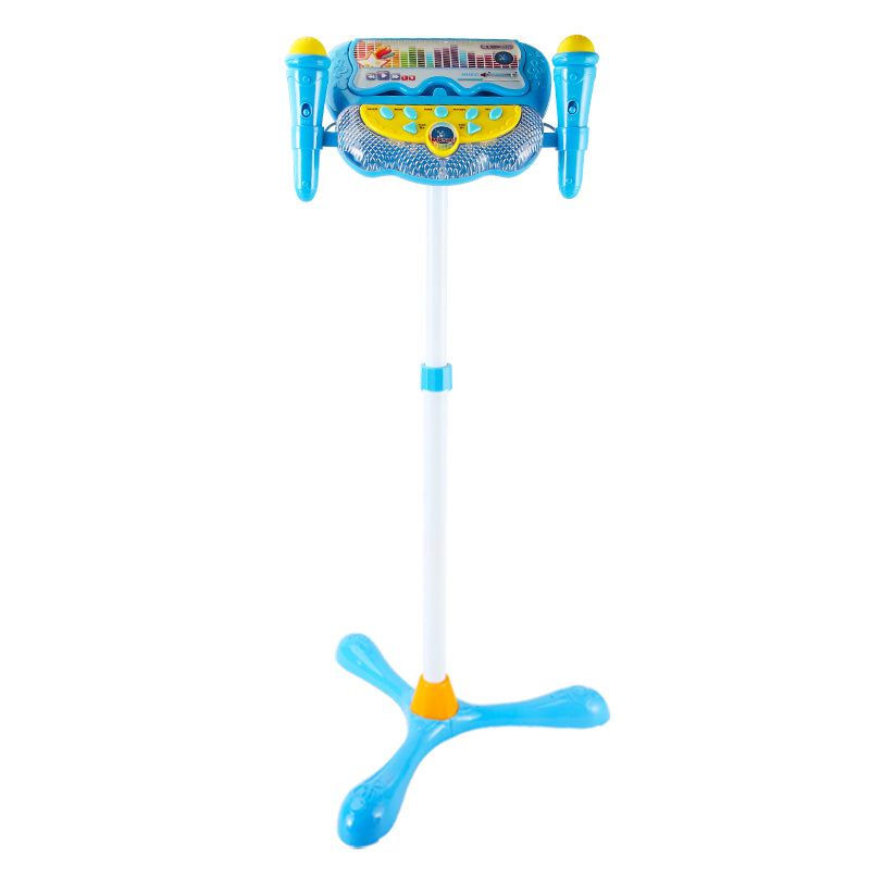 AOQIMITENJOY Musical Instrument Electronic Vertical Microphone Toys with Panel 2 Handheld Microphone LED Lighting Children's Toys Birthday Gifts for Boys and Girls 3 Year Old+ HK-6018