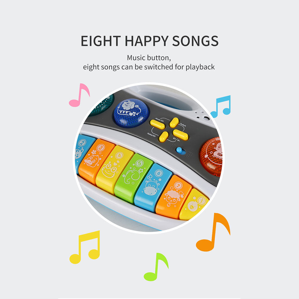 AOQIMITENJOY Musical Instrument Electronic 8 Keys Keyboard Toys LED Lighting Children's Toys Birthday Gifts for Boys and Girls 3 Year Old+ HK-8188