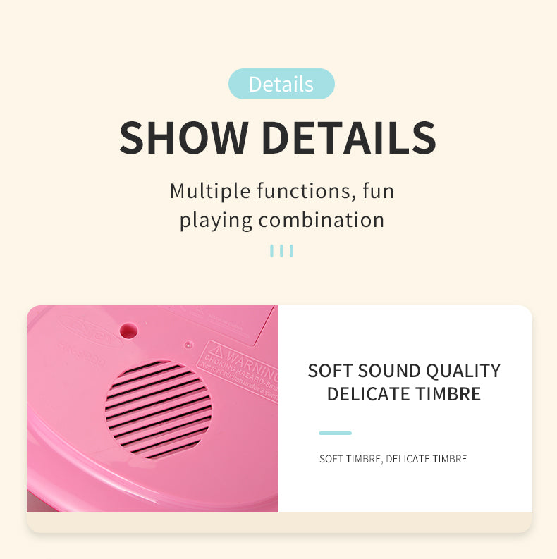 AOQIMITENJOY Musical Instrument Electronic Guitar Set Toys with Vertical Microphone LED Lighting Karaoke Birthday Gifts for Boys and Girls 3 Year Old+ HK-9000C