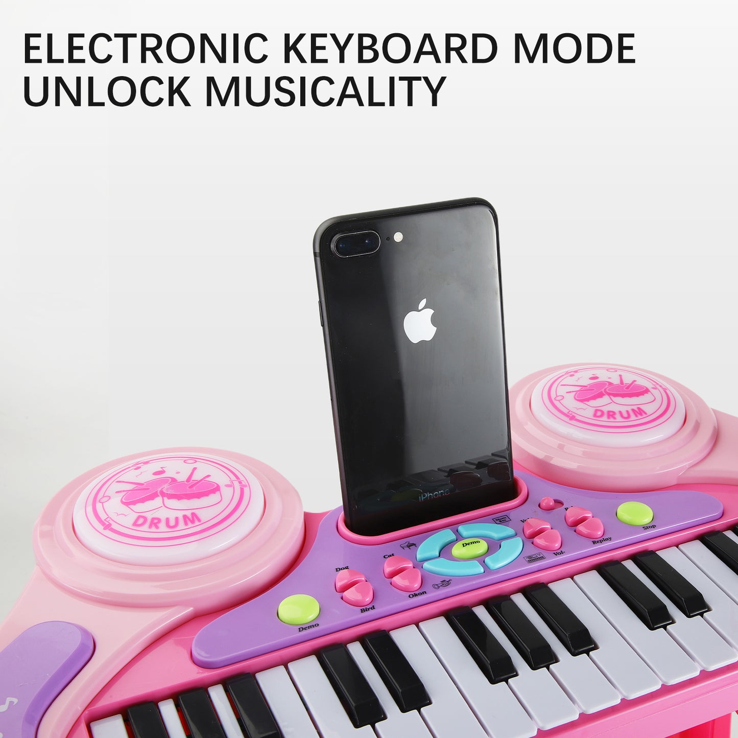 AOQIMITENJOY Musical Instrument Electronic 31 Keys Keyboard Toys with Bracket LED Lighting Children's Toys Birthday Gifts for Boys and Girls 3 Year Old+ HK-3012C