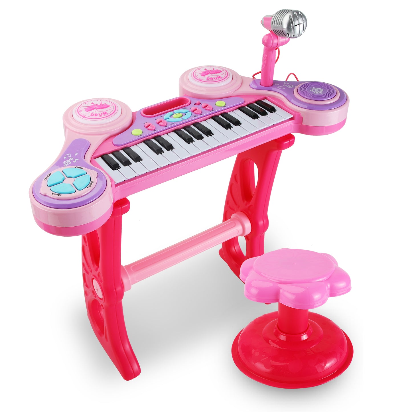AOQIMITENJOY Musical Instrument Electronic 31 Keys Keyboard Toys with Bracket LED Lighting Children's Toys Birthday Gifts for Boys and Girls 3 Year Old+ HK-3012C