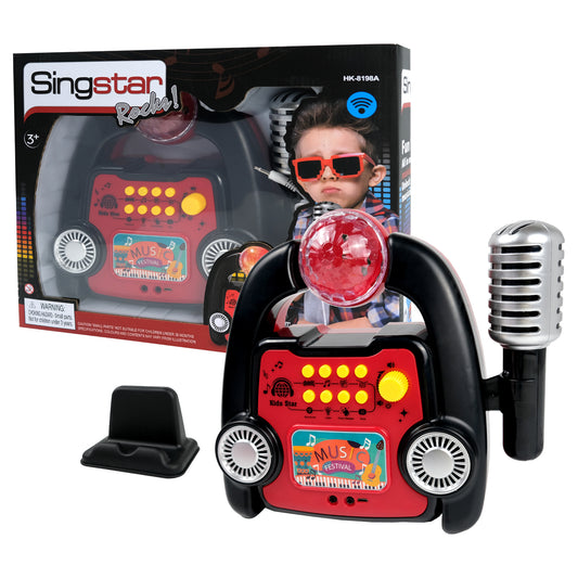 AOQIMITENJOY Musical Instrument Electronic Bluetooth Karaoke Machine Toys with Micphone Lighting Children's Toys Birthday Gifts for Boys and Girls 3 Year Old+ HK-8198ACP