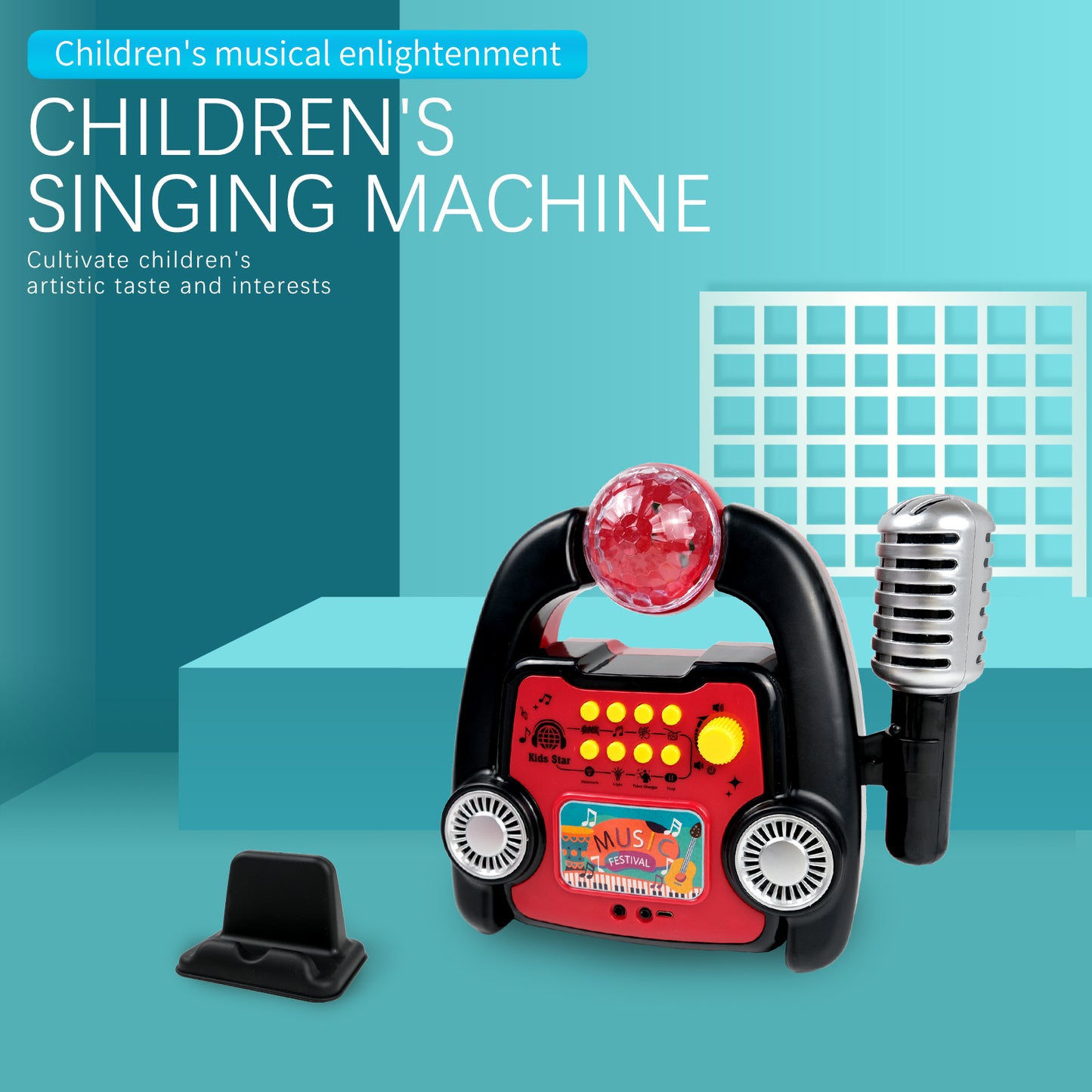 AOQIMITENJOY Musical Instrument Electronic Bluetooth Karaoke Machine Toys with Micphone Lighting Children's Toys Birthday Gifts for Boys and Girls 3 Year Old+ HK-8198ACP