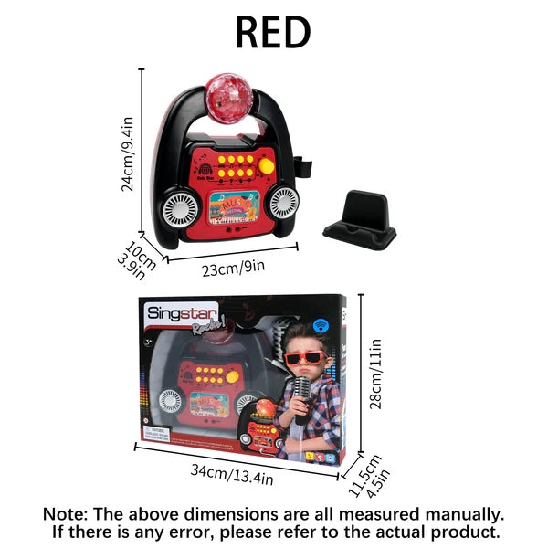 AOQIMITENJOY Musical Instrument Electronic Bluetooth Karaoke Machine Toys with Micphone Lighting Children's Toys Birthday Gifts for Boys and Girls 3 Year Old+ HK-8198ACP