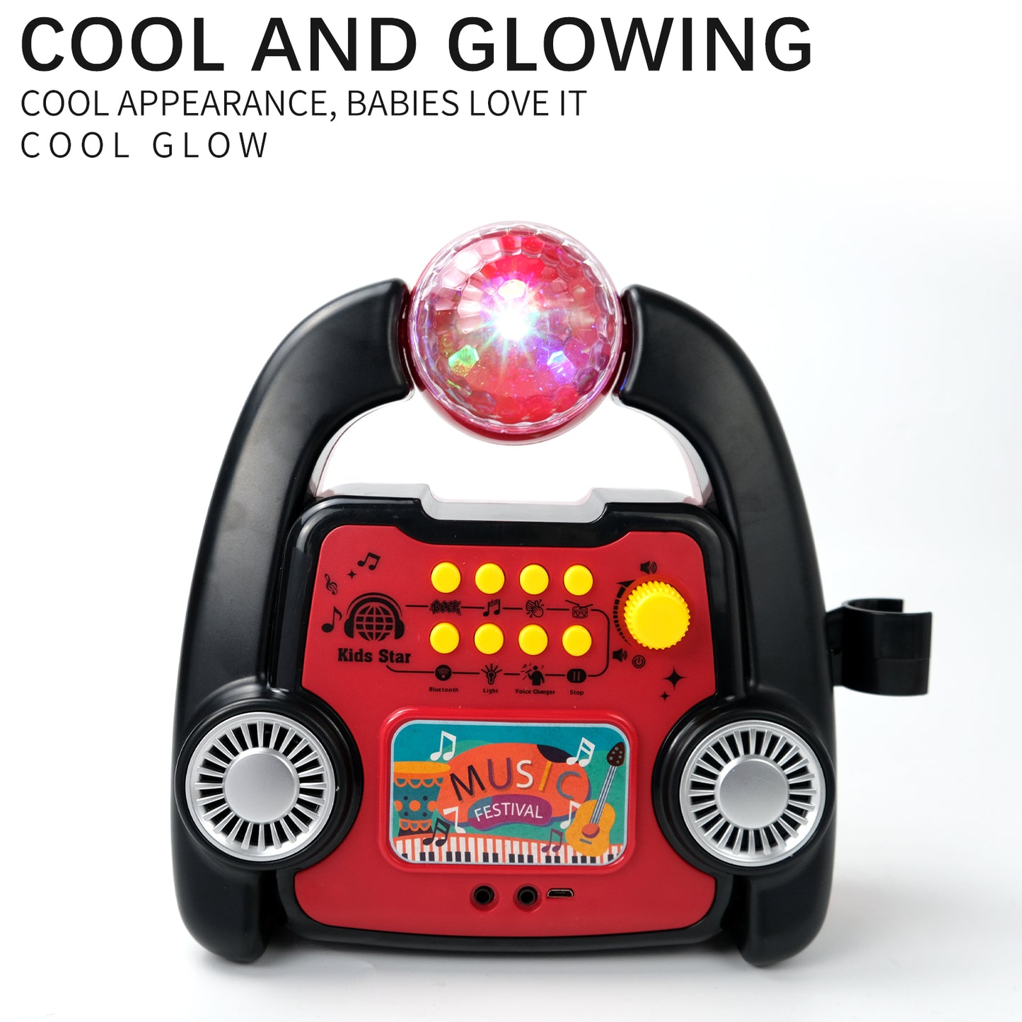 AOQIMITENJOY Musical Instrument Electronic Bluetooth Karaoke Machine Toys with Vertical Micphone Lighting Children's Toys Birthday Gifts for Boys and Girls 3 Year Old+ HK-8198BCP