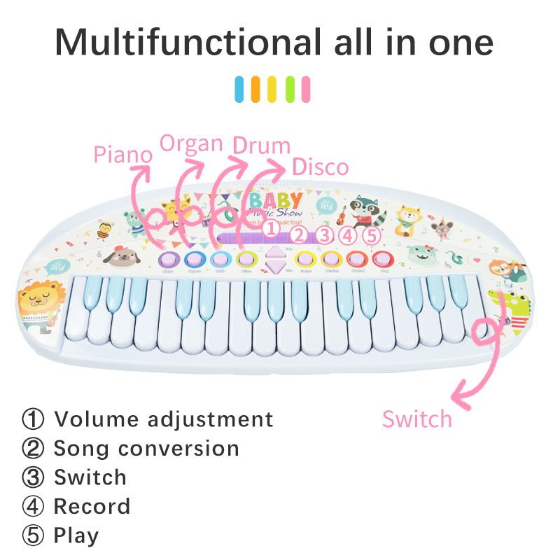 Juguetes musicales con teclado electrónico, teclados electrónicos divertidos, juguetes musicales para niños, juguetes de iluminación con interés musical