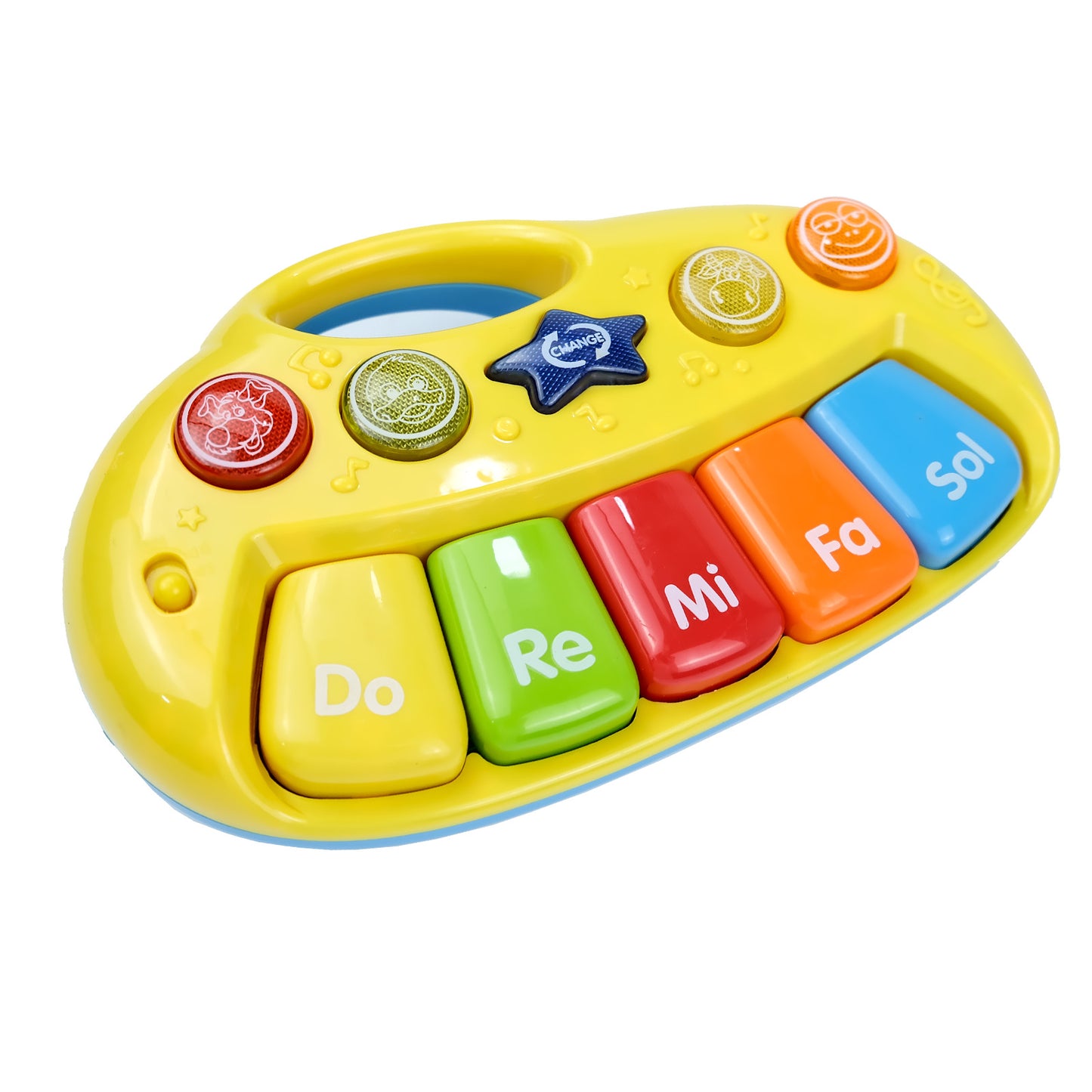 Juguetes de teclado electrónico de 5 teclas, juguetes musicales, teclados electrónicos divertidos para niños, juguetes de iluminación con interés musical
