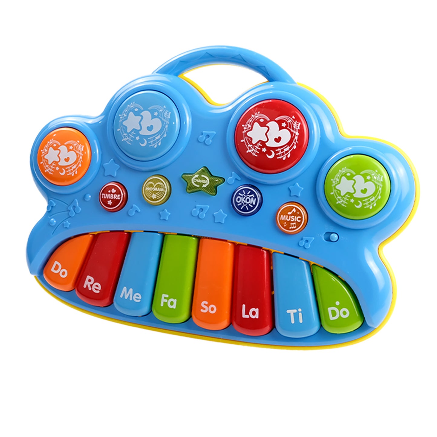 AOQIMITENJOY Musical Instrument Electronic 8 Keys with 4 Drums Keyboard Toys LED Lighting Children's Toys Birthday Gifts for Boys and Girls 3 Year Old+ HK-1309A