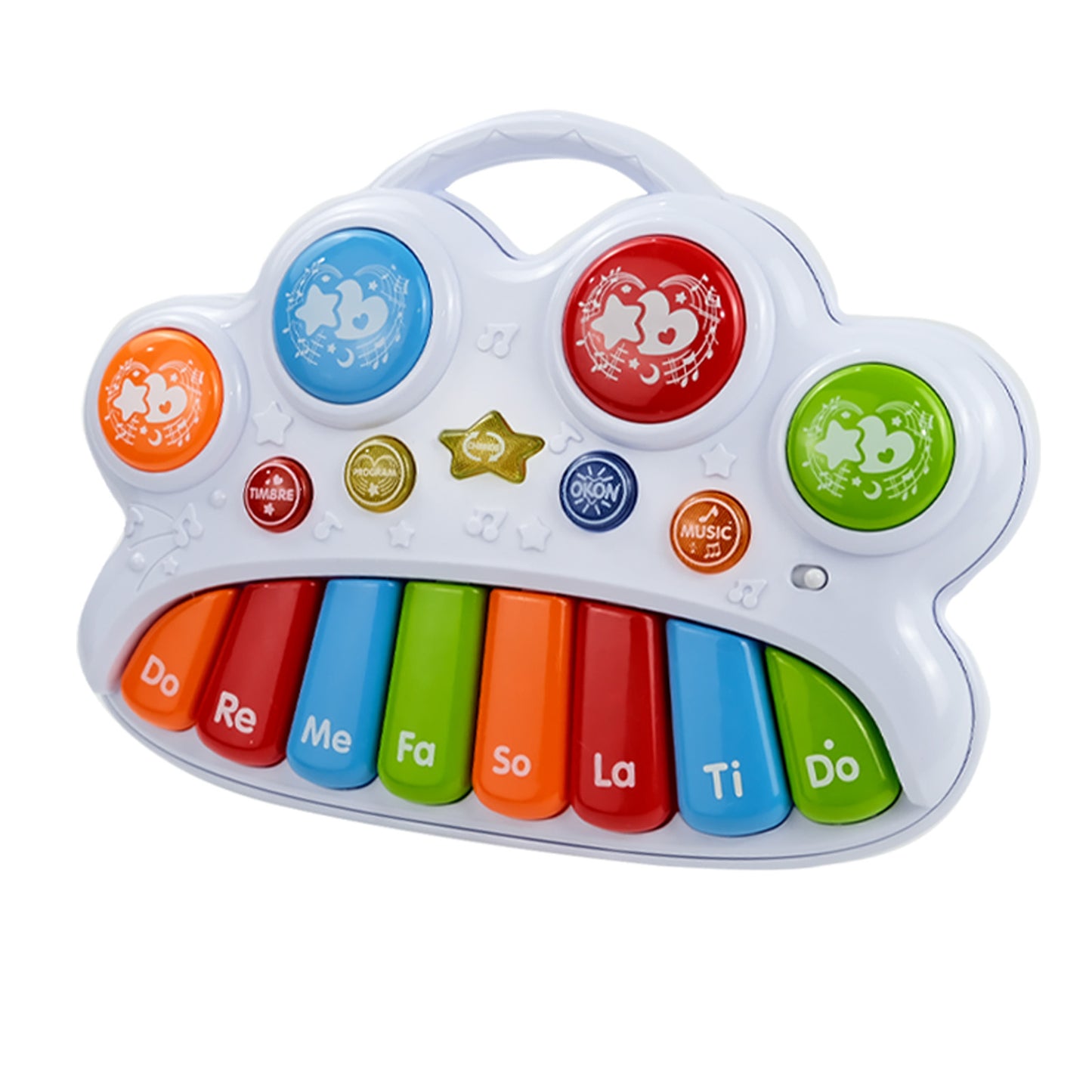 AOQIMITENJOY Musical Instrument Electronic 8 Keys with 4 Drums Keyboard Toys LED Lighting Children's Toys Birthday Gifts for Boys and Girls 3 Year Old+ HK-1309A