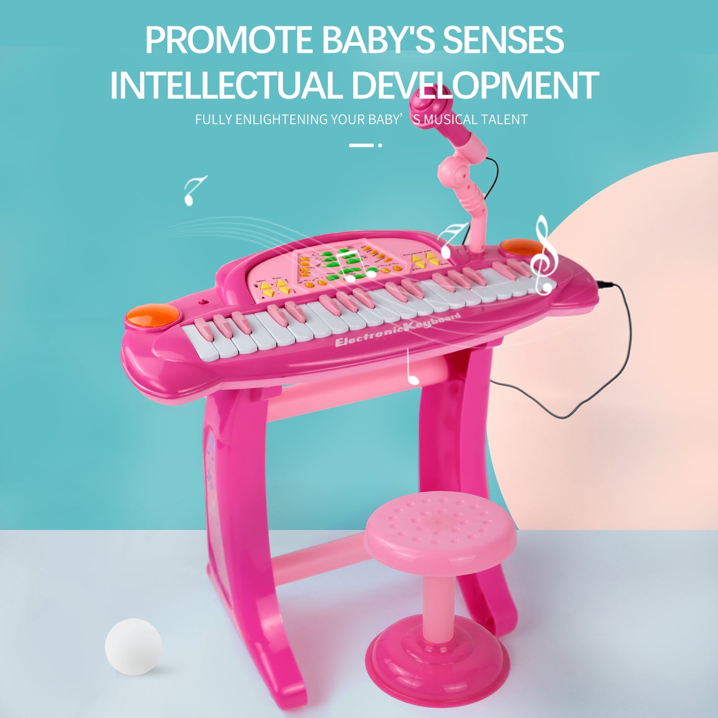 AOQIMITENJOY Musical Instrument Electronic 31 Keys Keyboard Toys with BracketLED Lighting Children's Toys Birthday Gifts for Boys and Girls 3 Year Old+ HK-5050C