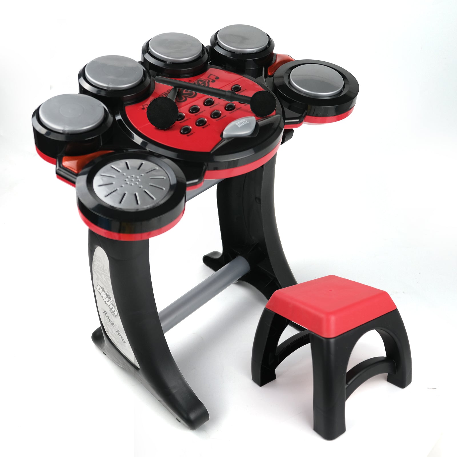 AOQIMITENJOY Drum Set Music Toys with Bracket LED Lighting