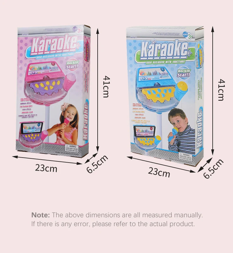 AOQIMITENJOY Musical Instrument Electronic Handheld Microphone Toys LED Lighting Children's Toys Birthday Gifts for Boys and Girls 3 Year Old+ HK-8128