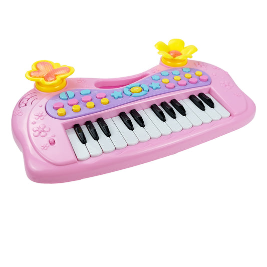 AOQIMITENJOY Musical Instrument Electronic 24 Keys Keyboard Toys LED Lighting Children's Toys Birthday Gifts for Boys and Girls 3 Year Old+ HK-6013A