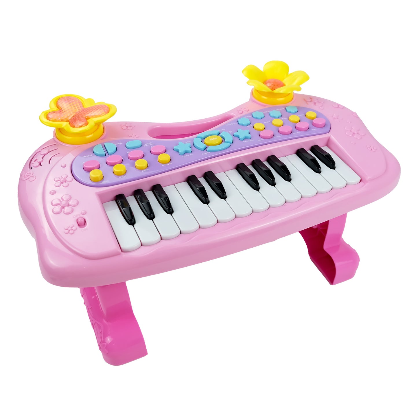 AOQIMITENJOY Musical Instrument Electronic 24 Keys Keyboard Toys LED Lighting Children's Toys Birthday Gifts for Boys and Girls 3 Year Old+ HK-6013B