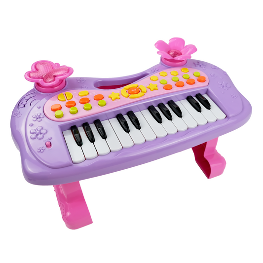 AOQIMITENJOY Musical Instrument Electronic 24 Keys Keyboard Toys LED Lighting Children's Toys Birthday Gifts for Boys and Girls 3 Year Old+ HK-6013B