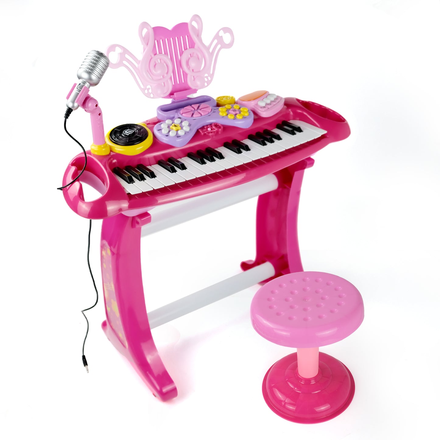 AOQIMITENJOY Musical Instrument Electronic 31 Keys Keyboard Toys with BracketLED Lighting Children's Toys Birthday Gifts for Boys and Girls 3 Year Old+ HK-6015C