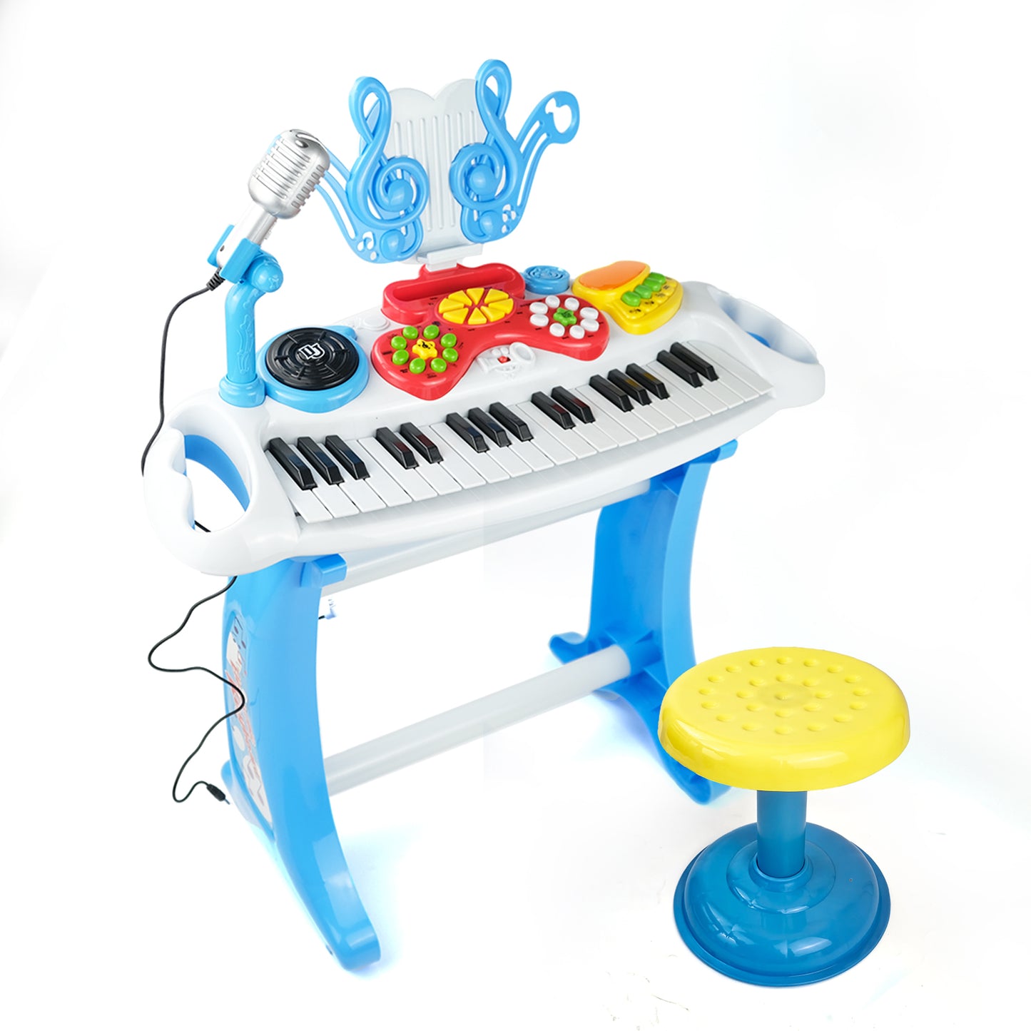 AOQIMITENJOY Musical Instrument Electronic 31 Keys Keyboard Toys with BracketLED Lighting Children's Toys Birthday Gifts for Boys and Girls 3 Year Old+ HK-6015C