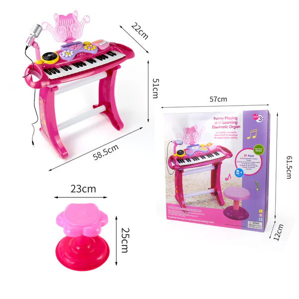 AOQIMITENJOY Musical Instrument Electronic 31 Keys Keyboard Toys with BracketLED Lighting Children's Toys Birthday Gifts for Boys and Girls 3 Year Old+ HK-6015C