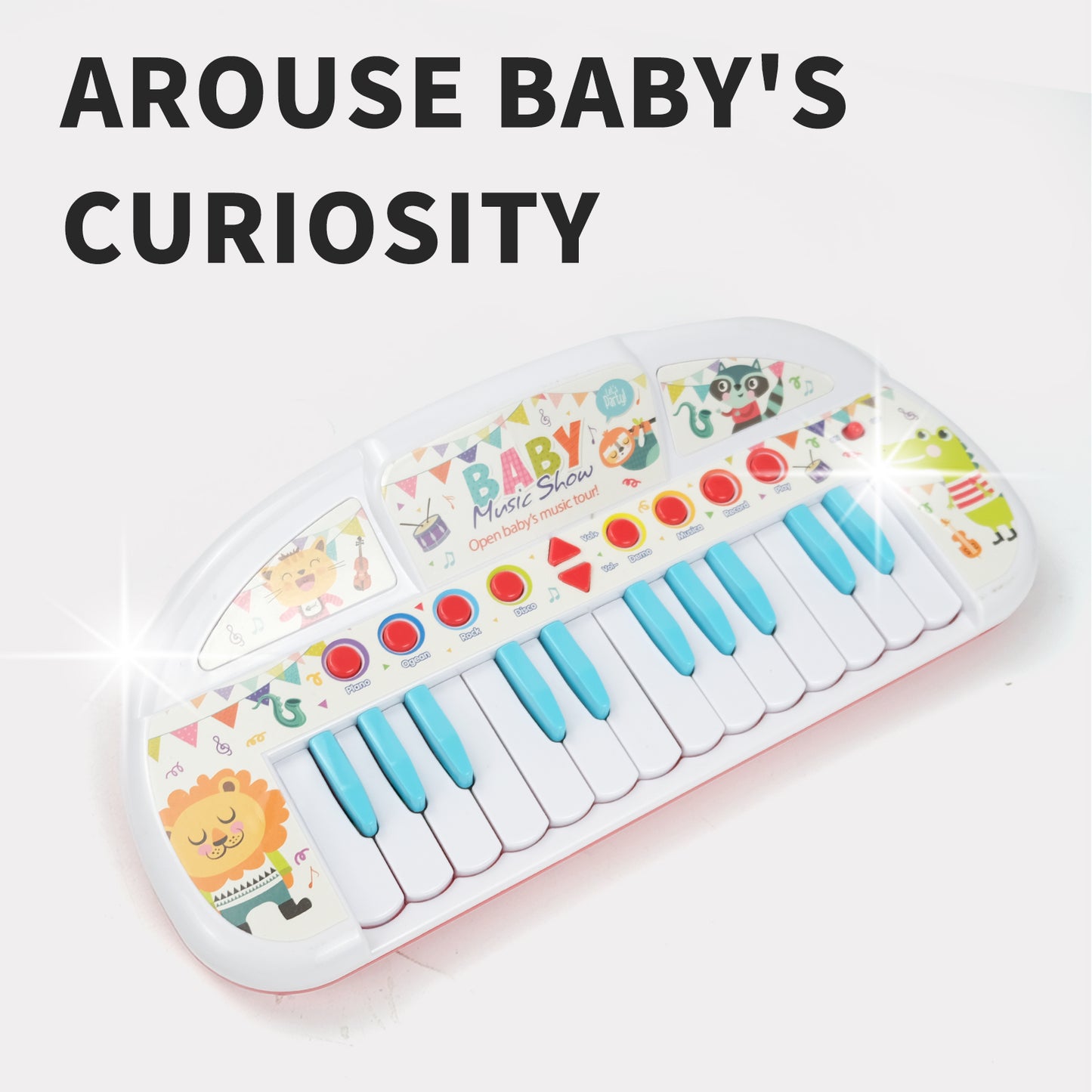 Leuchtendes elektronisches Tastaturspielzeug, elektronisches Tastaturspielzeug für Kinder, Musikspielzeug, Spielzeug zur Aufklärung von Interessen