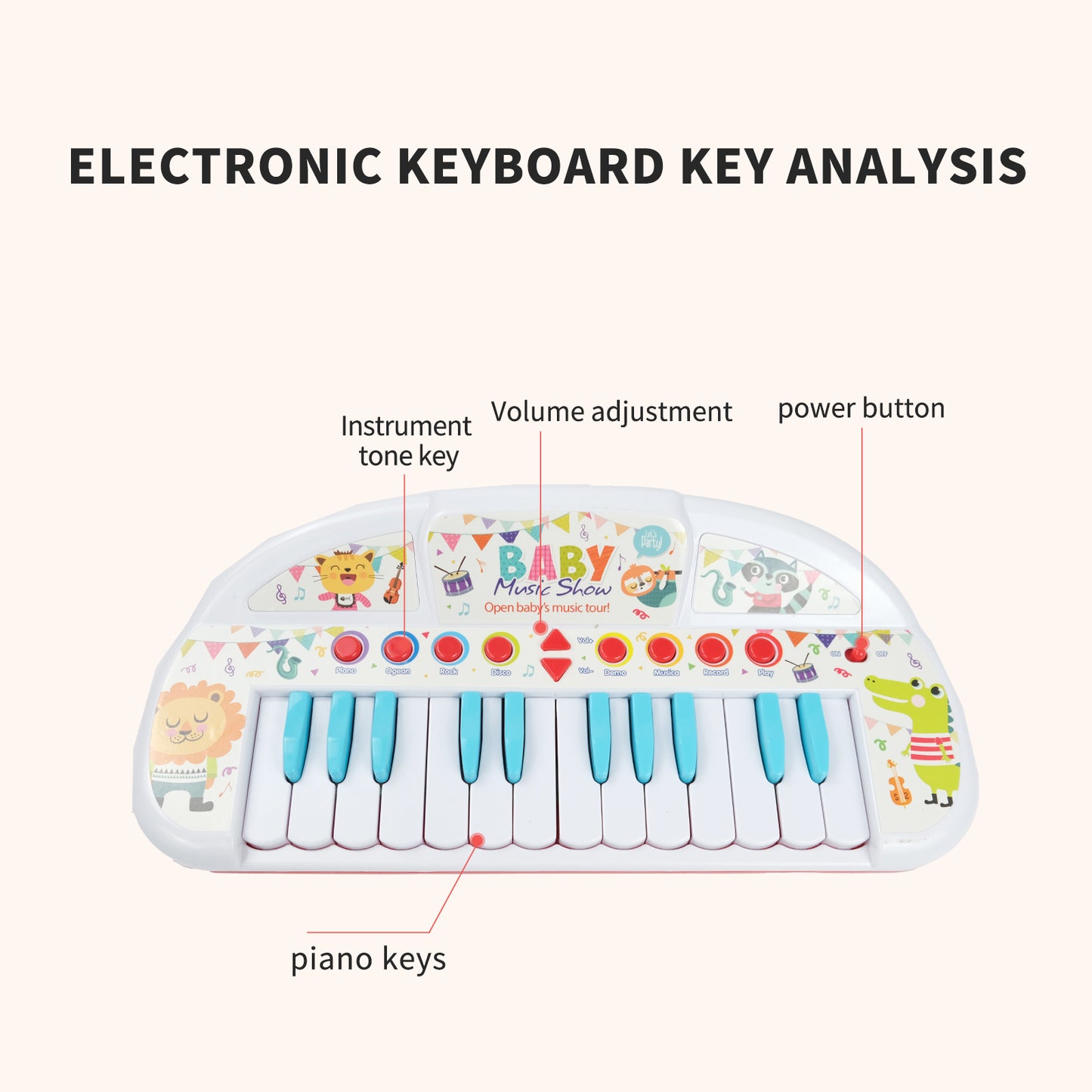 Leuchtendes elektronisches Tastaturspielzeug, elektronisches Tastaturspielzeug für Kinder, Musikspielzeug, Spielzeug zur Aufklärung von Interessen