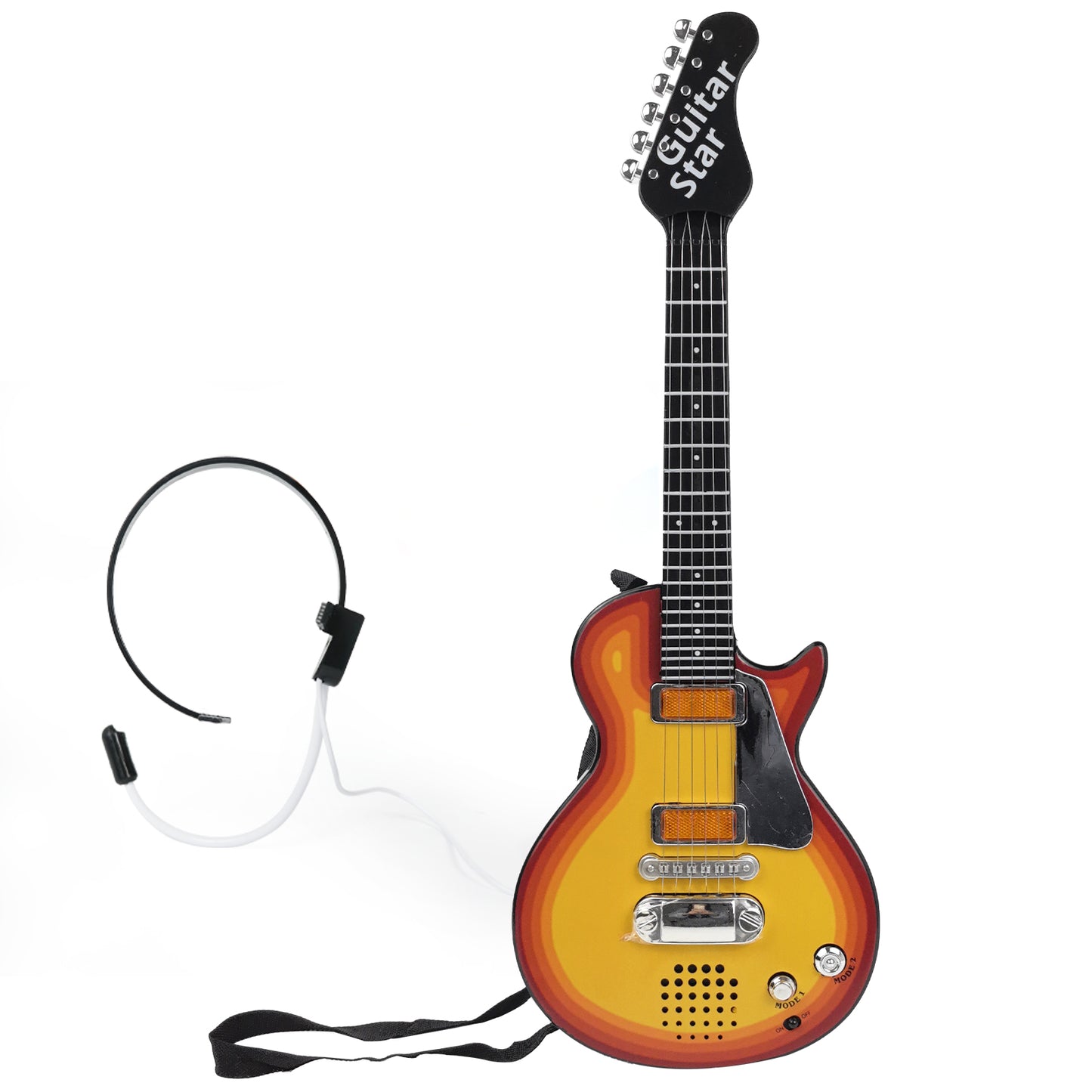 AOQIMITENJOY Musical Instrument Electronic Guitar Toys with Micphone LED Lighting Karaoke Birthday Gifts for Boys and Girls 3 Year Old+ HK-9080B