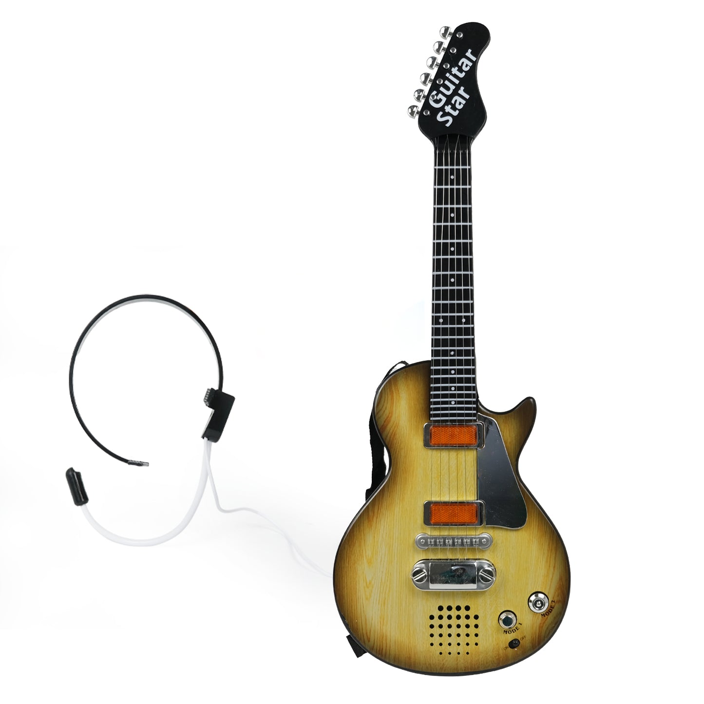 AOQIMITENJOY Musical Instrument Electronic Guitar Toys with Micphone LED Lighting Karaoke Birthday Gifts for Boys and Girls 3 Year Old+ HK-9080B