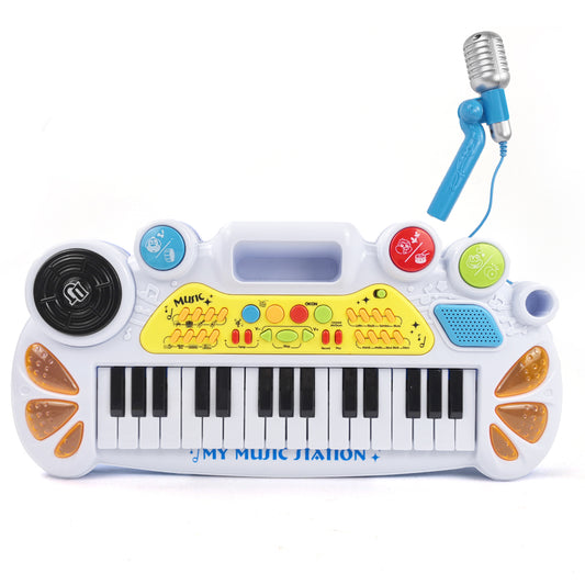 AOQIMITENJOY Musical Instrument Electronic 31 Keys Keyboard Toys with BracketLED Lighting Children's Toys Birthday Gifts for Boys and Girls 3 Year Old+ HK-8158B