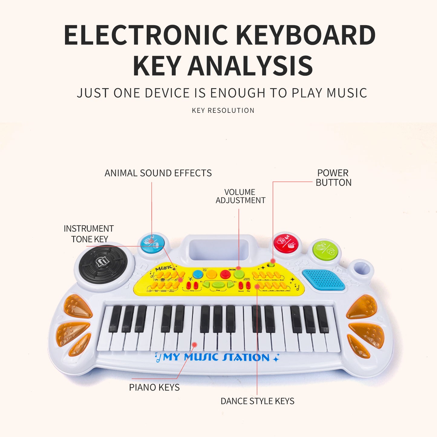 AOQIMITENJOY Musical Instrument Electronic 31 Keys Keyboard Toys with BracketLED Lighting Children's Toys Birthday Gifts for Boys and Girls 3 Year Old+ HK-8158B