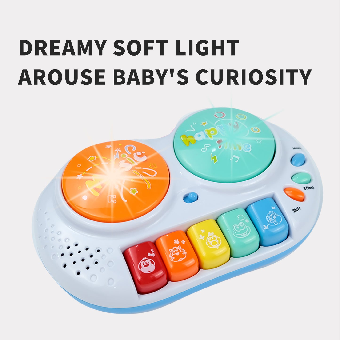 AOQIMITENJOY Musical Instrument Electronic 5 Keys Keyboard Toys LED Lighting Children's Toys Birthday Gifts for Boys and Girls 3 Year Old+ HK-8168