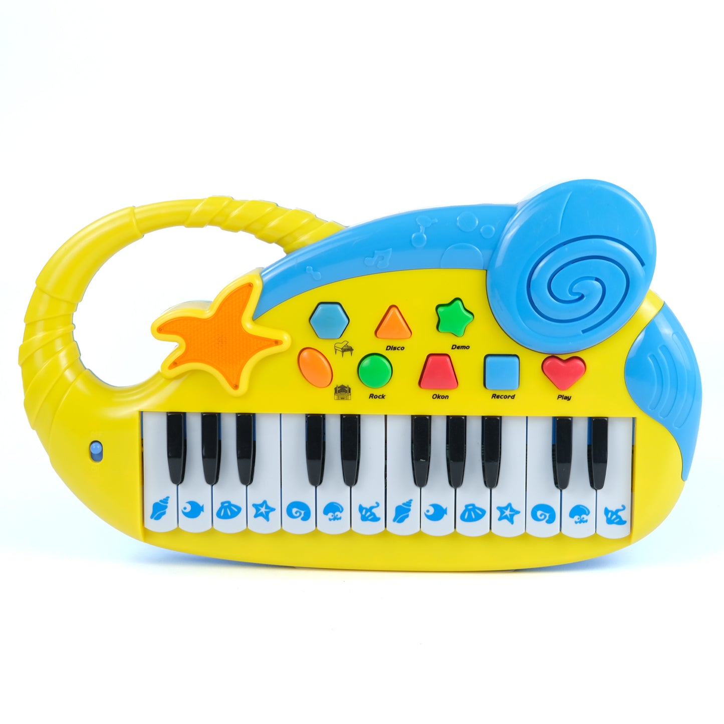 AOQIMITENJOY Conch Musical Instrument Electronic 24 Keys Keyboard Toys LED Lighting Children's Toys Birthday Gifts for Boys and Girls 3 Year Old+ HK-9090A