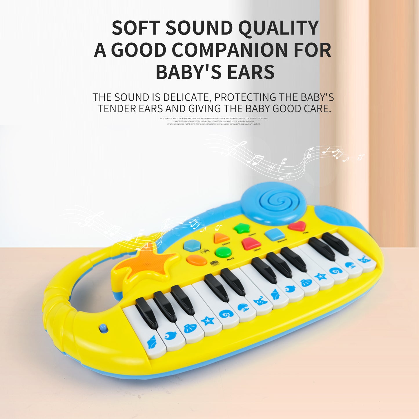 AOQIMITENJOY Conch Musical Instrument Electronic 24 Keys Keyboard Toys LED Lighting Children's Toys Birthday Gifts for Boys and Girls 3 Year Old+ HK-9090A