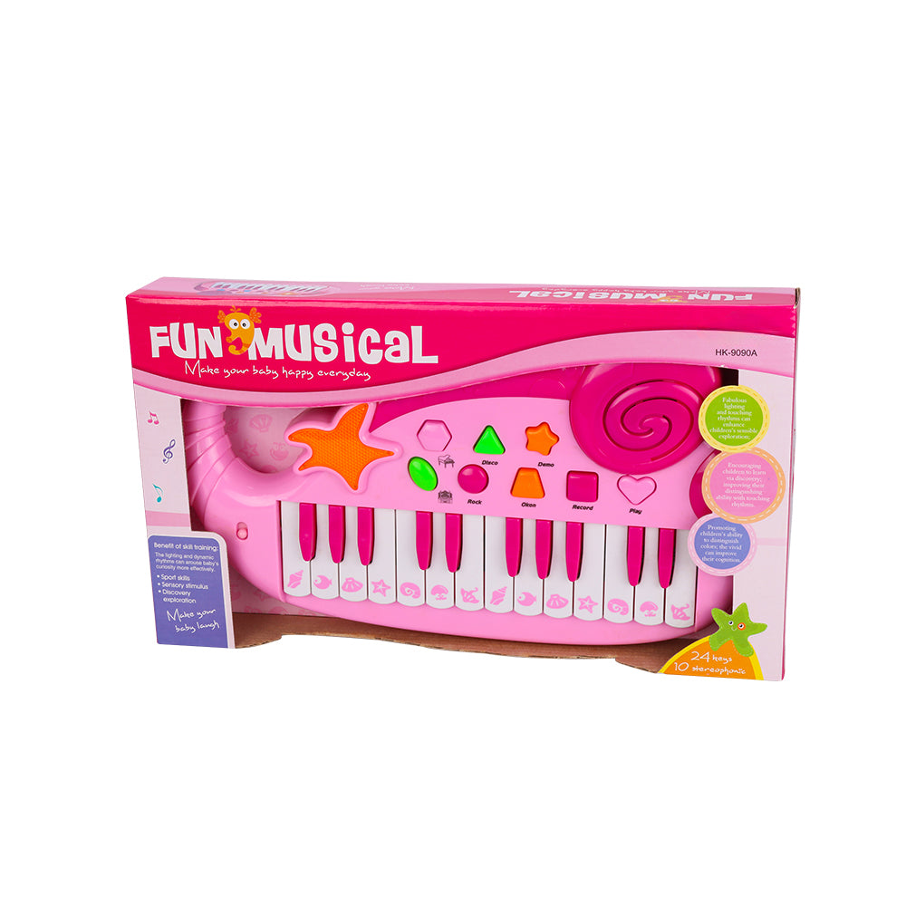 AOQIMITENJOY Conch Musical Instrument Electronic 24 Keys Keyboard Toys LED Lighting Children's Toys Birthday Gifts for Boys and Girls 3 Year Old+ HK-9090A