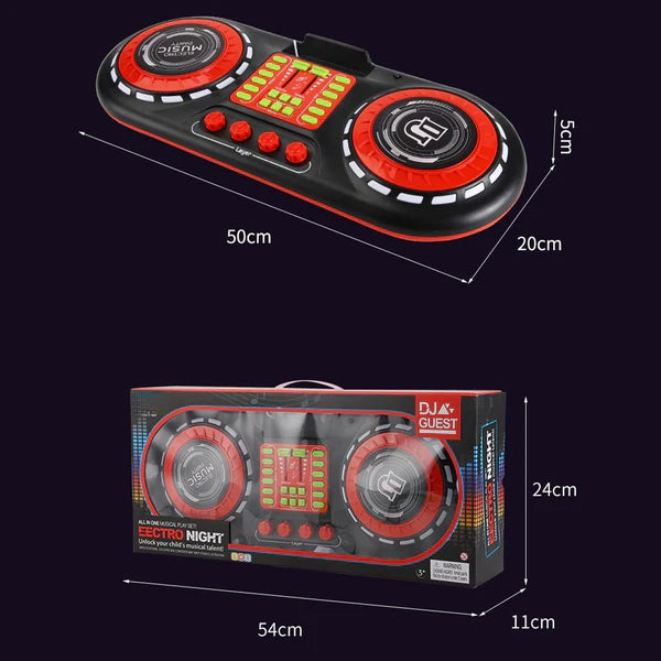 AOQIMITENJOY Musical Instrument Electronic DJ Machine Toys Disc Player LED Lighting Children's Toys Birthday Gifts for Boys and Girls 3 Year Old+ HK-9128