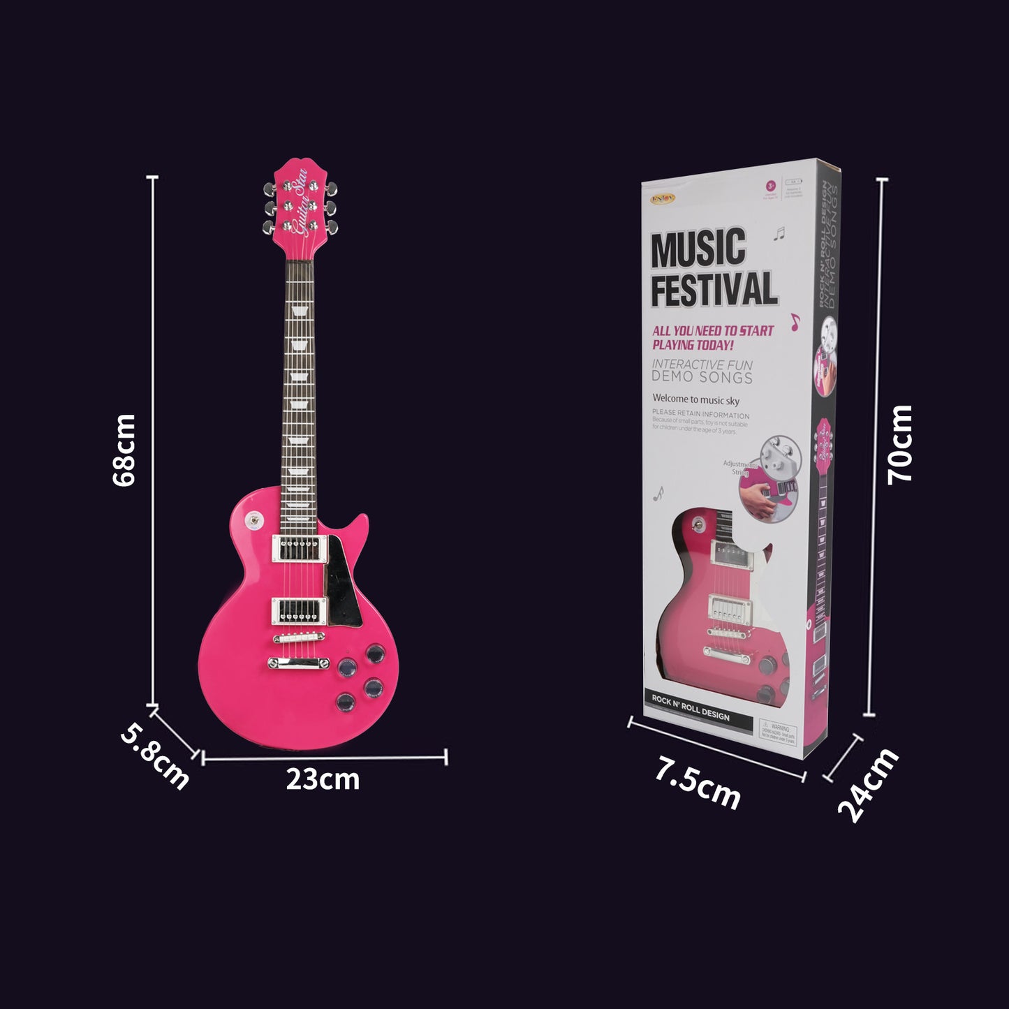 AOQIMITENJOY Electric Guitar for Beginners - Musical Instrument with LED Lights, Perfect Birthday Gift for Boys and Girls HK-9178AS