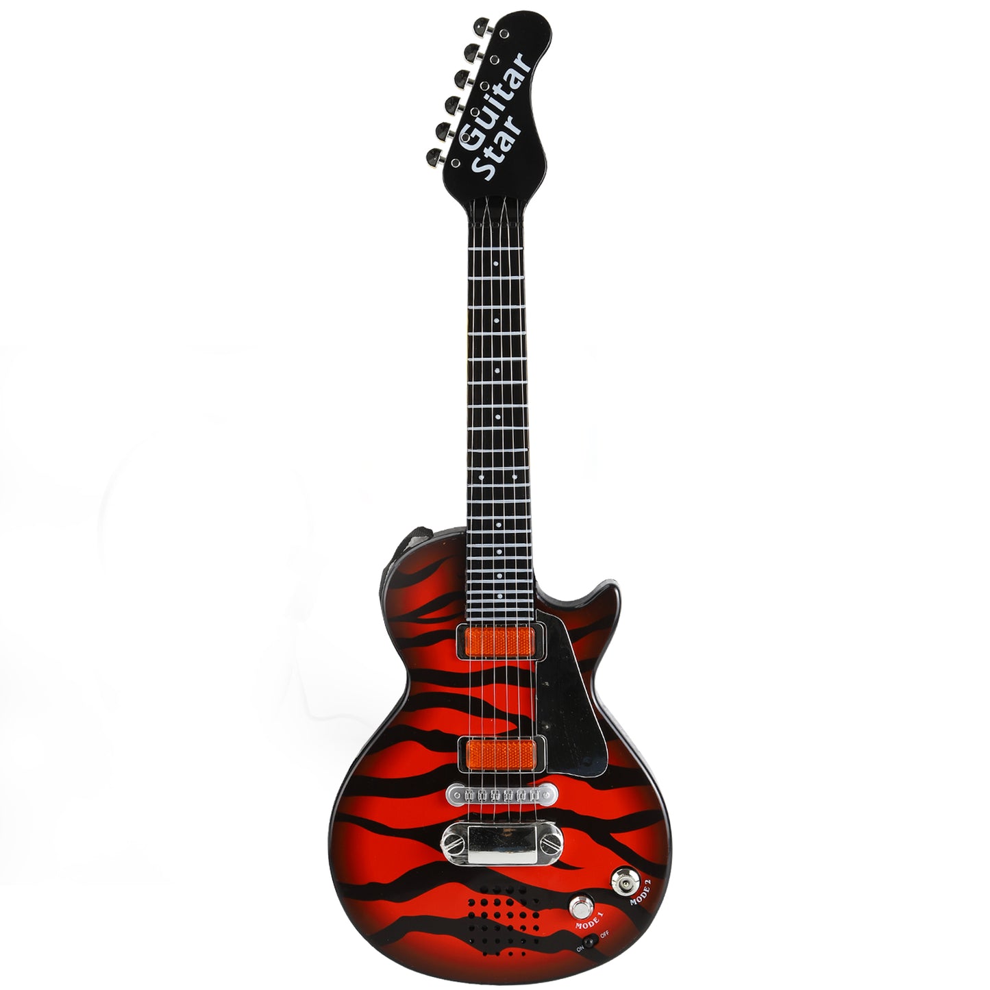 AOQIMITENJOY electric guitar for beginners in vibrant red finish, ideal for children’s musical journey.