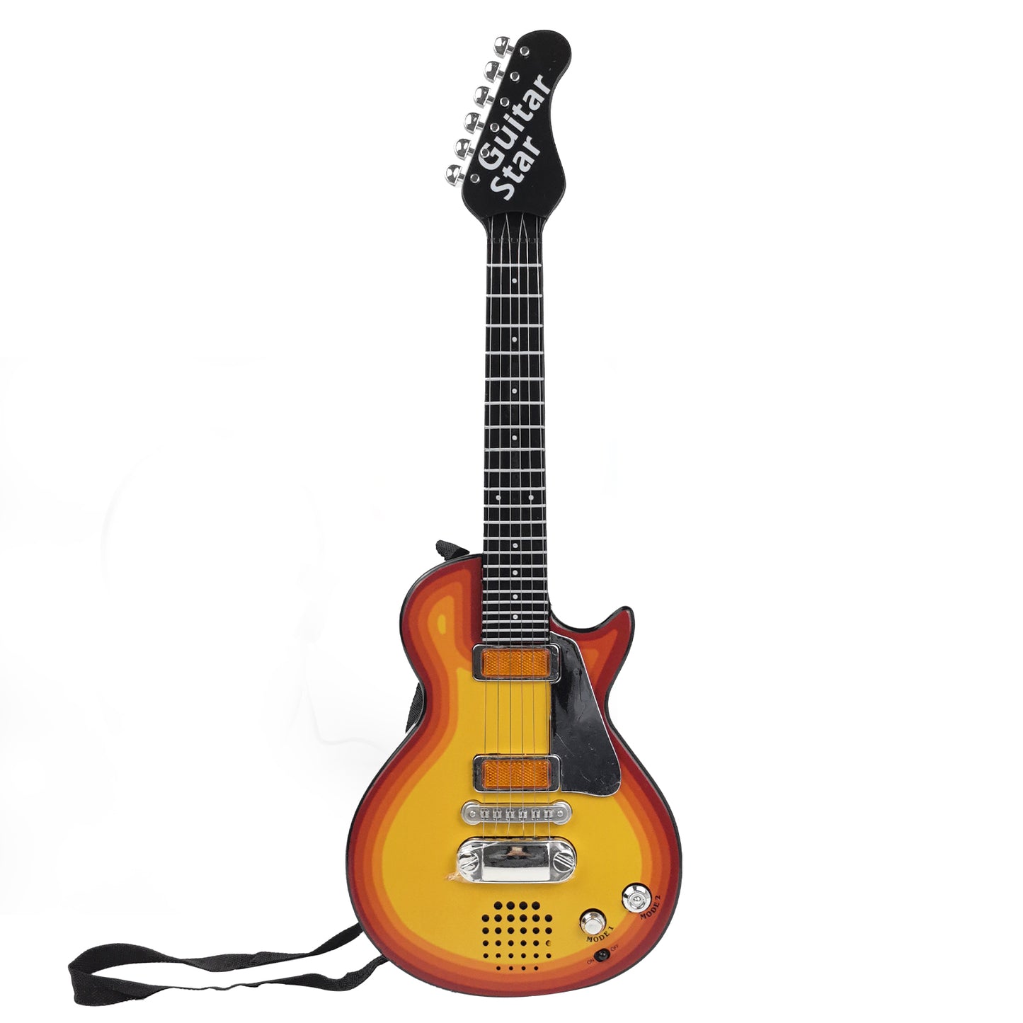 AOQIMITENJOY electric guitar for beginners with sunburst finish, perfect for kids interested in music.