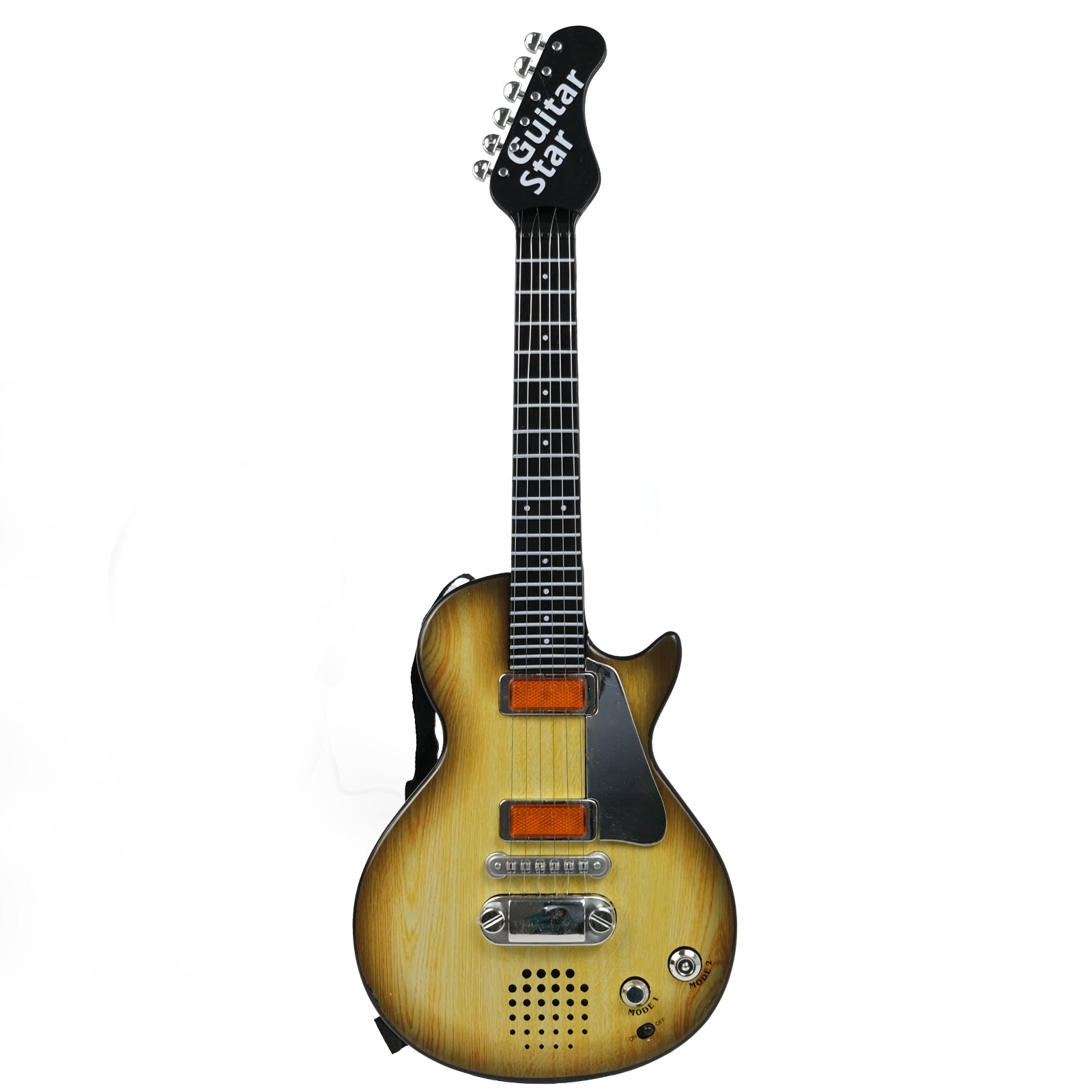 AOQIMITENJOY electric guitar for beginners in vibrant red finish, ideal for children’s musical journey.