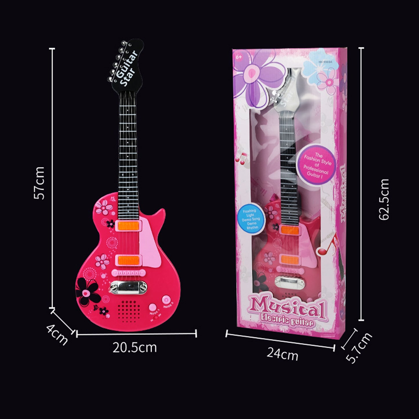 Aoqimitenjoy Retro Wind Electric Guitar Music Toys - Perfect Children's Gift with Guitar Microphone HK-9080A