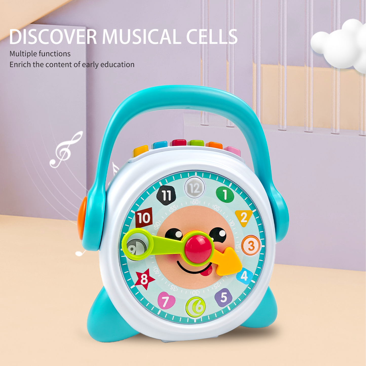 AOQIMITENJOY Musical Instrument Electronic Clock Toys with LED Lighting Birthday Gifts for Boys and Girls 3 Year Old+ HK-9178CS
