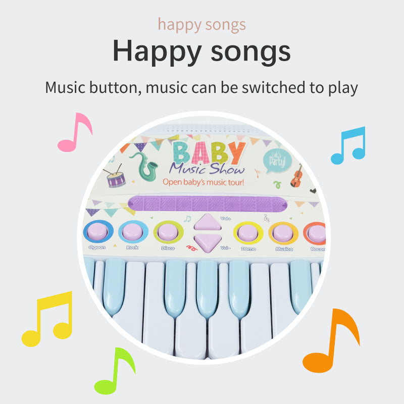 AOQIMITENJOY Musical Instrument Electronic 31 Keys Keyboard Toys LED Lighting Children's Toys Birthday Gifts for Boys and Girls 3 Year Old+ HK-1205A
