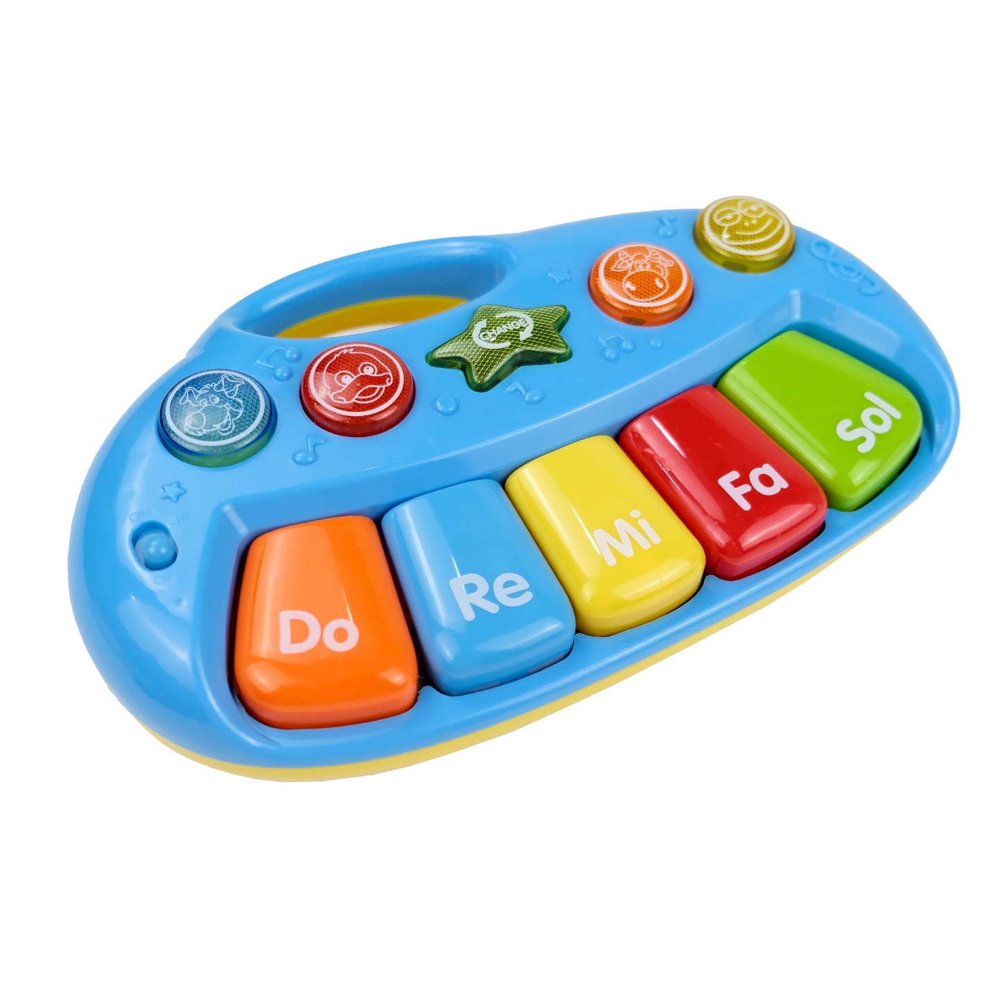 Juguetes de teclado electrónico de 5 teclas, juguetes musicales, teclados electrónicos divertidos para niños, juguetes de iluminación con interés musical