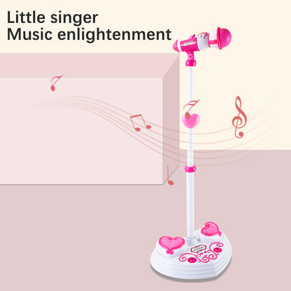 AOQIMITENJOY Musical Instrument Electronic Vertical Microphone Toys LED Lighting Children's Toys Birthday Gifts for Boys and Girls 3 Year Old+ HK-1389A