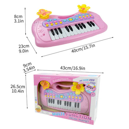 AOQIMITENJOY Musical Instrument Electronic 31 Keys Keyboard Toys LED Lighting Children's Toys Birthday Gifts for Boys and Girls 3 Year Old+ HK-6013A