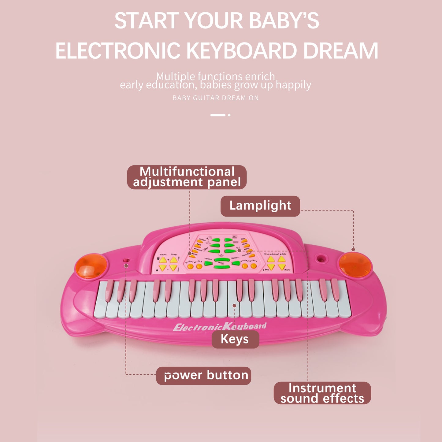 AOQIMITENJOY Musical Instrument Electronic 31 Keys Keyboard Toys with BracketLED Lighting Children's Toys Birthday Gifts for Boys and Girls 3 Year Old+ HK-5050C