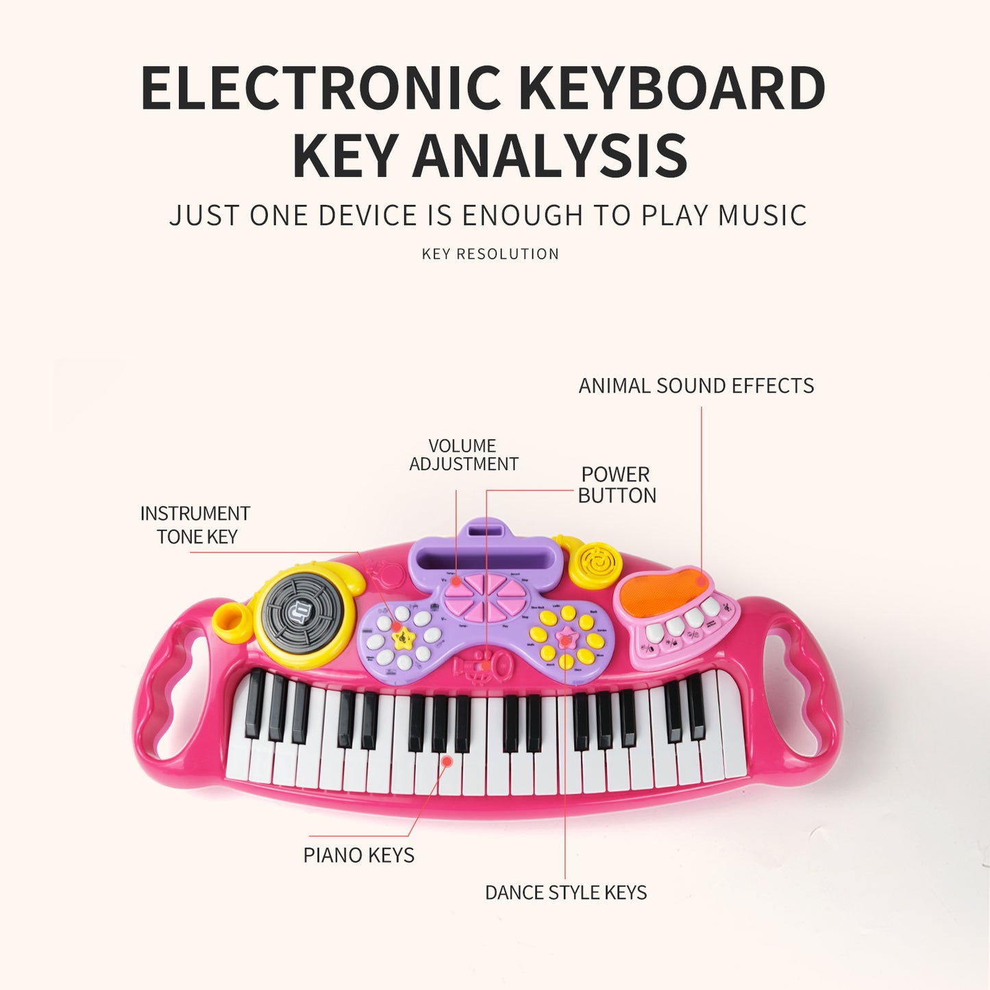 AOQIMITENJOY Musical Instrument Electronic 31 Keys Keyboard Toys with BracketLED Lighting Children's Toys Birthday Gifts for Boys and Girls 3 Year Old+ HK-6015C