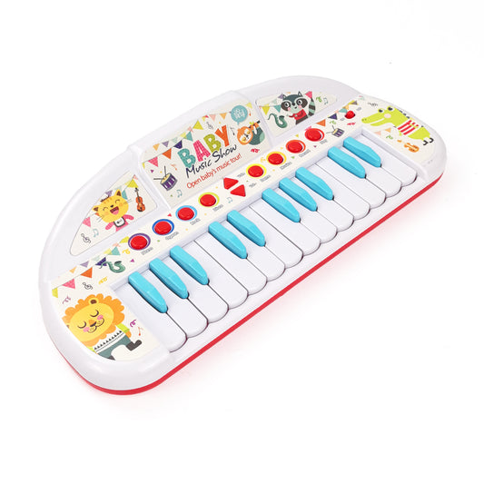 AOQIMITENJOY Musical Instrument Electronic 24 Keys Keyboard Toys LED Lighting Children's Toys Birthday Gifts for Boys and Girls 3 Year Old+ HK-6016